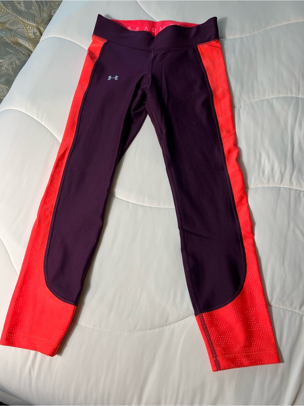 Under Armour Purple & Coral Athletic Leggings